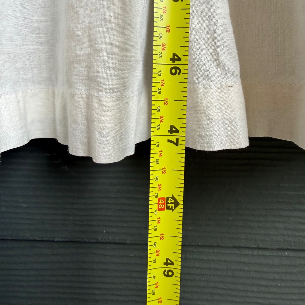 Handmade White Linen Cottagecore Prairie Apron Dress Lace Open Back One Size - Picture 10 of 10